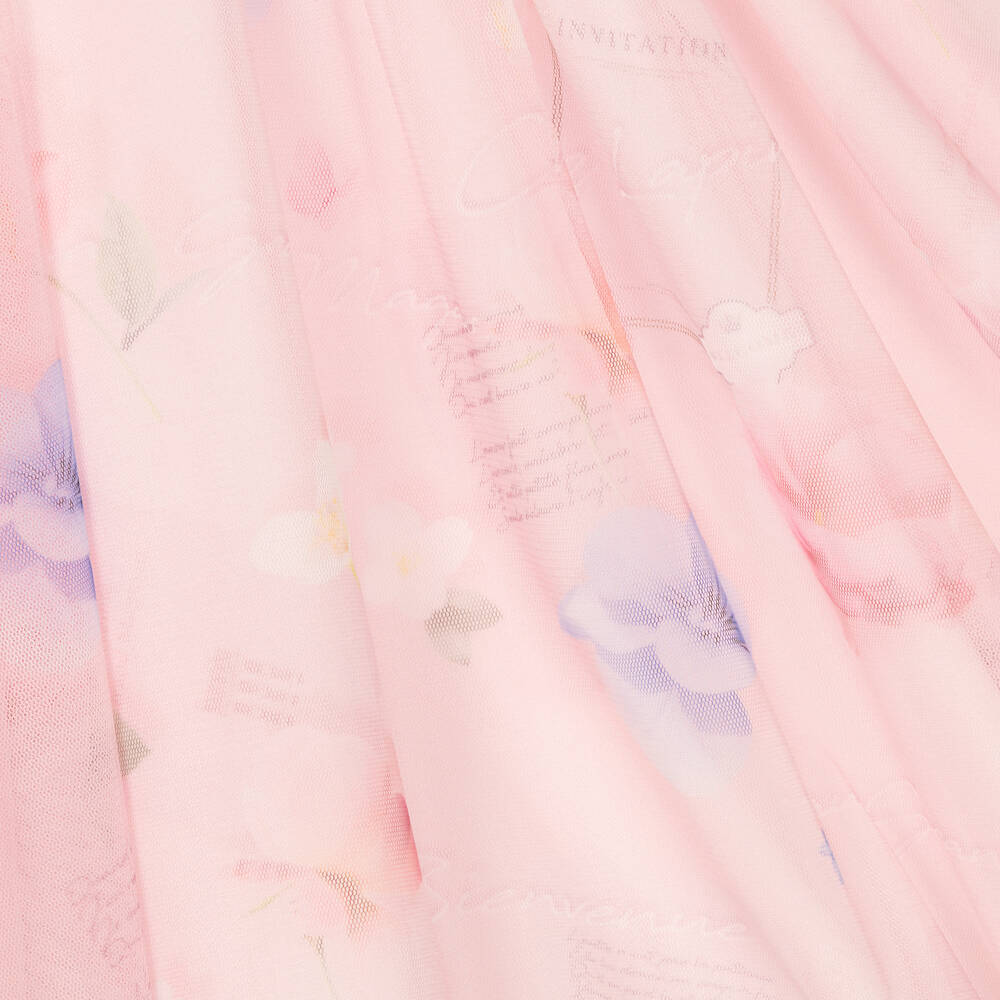 Lapin House-Girls Pink Cotton Jersey & Tulle Dress  | Childrensalon Outlet