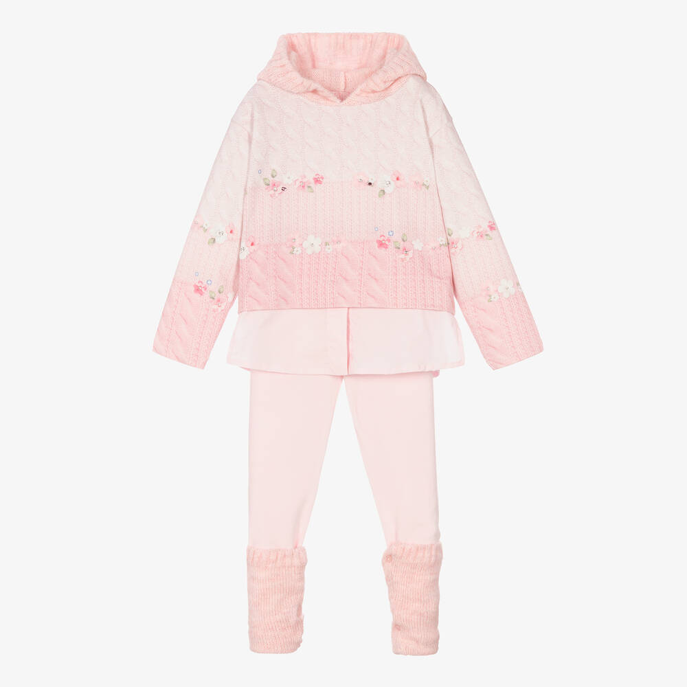 Lapin House-Girls Pink Cotton Leggings Set | Childrensalon Outlet