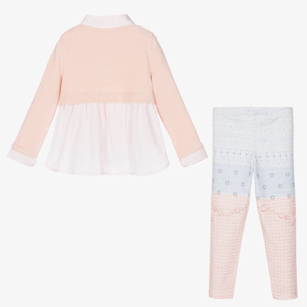 Lapin House-Girls Pink Cotton Leggings Set | Childrensalon Outlet