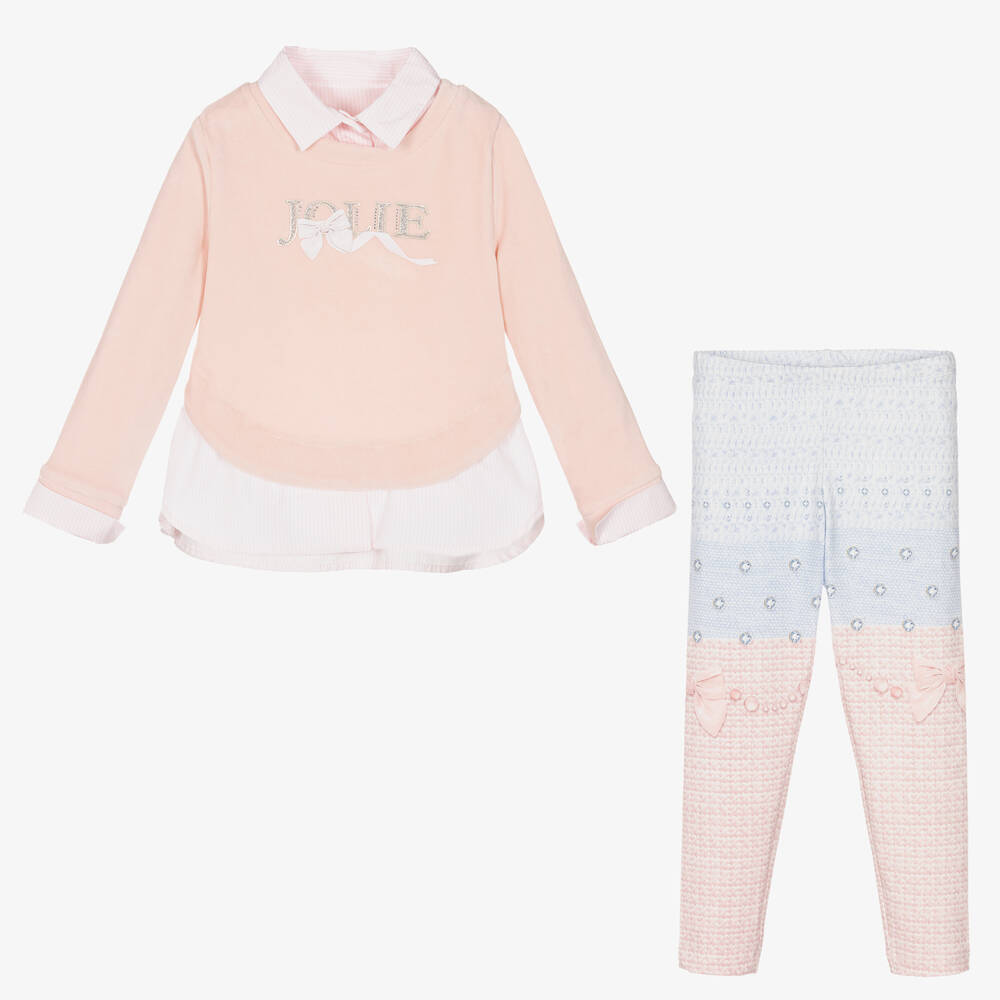 Lapin House-Girls Pink Cotton Leggings Set | Childrensalon Outlet