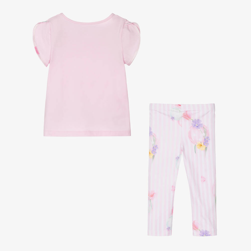 Lapin House-Girls Pink Cotton Leggings Set | Childrensalon Outlet