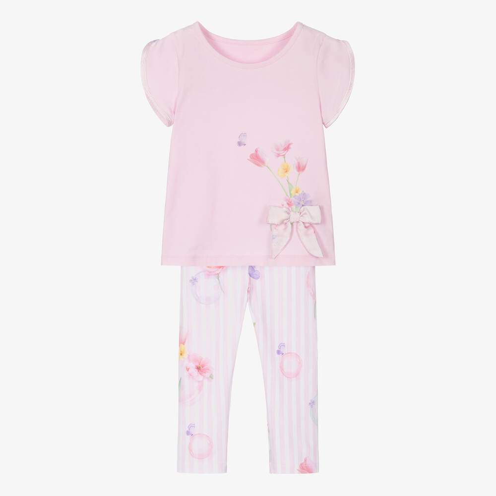 Lapin House-Girls Pink Cotton Leggings Set | Childrensalon Outlet