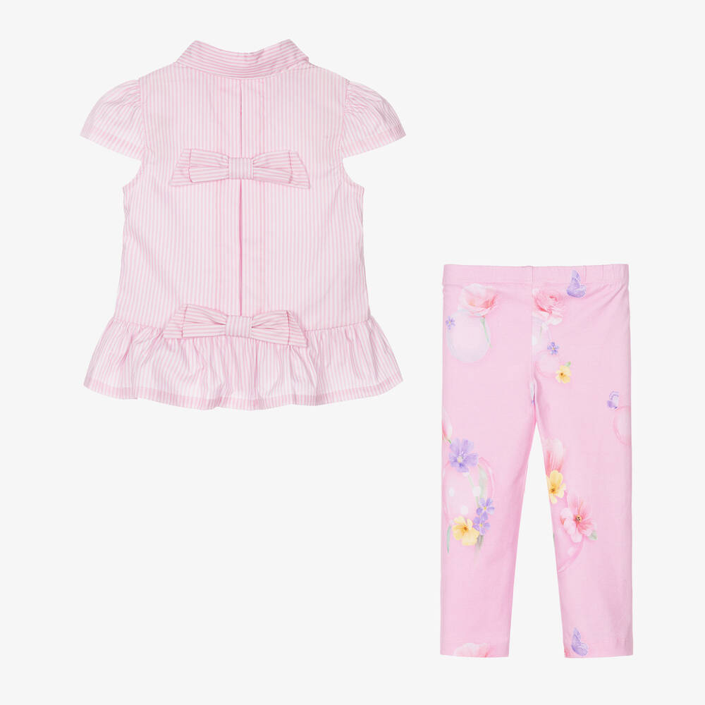 Lapin House-Girls Pink Cotton Leggings Set | Childrensalon Outlet