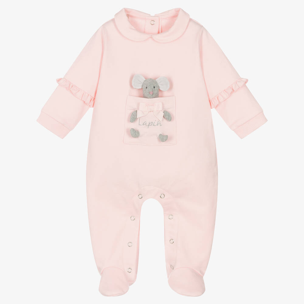 Lapin House-Розовый хлопковый комбинезон с мышкой | Childrensalon Outlet