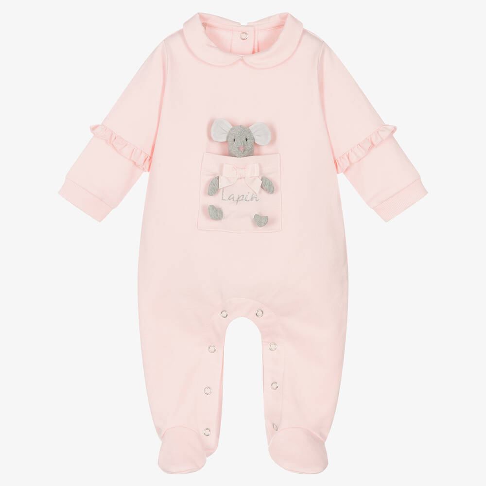 Lapin House - Dors-bien rose en coton souris | Childrensalon