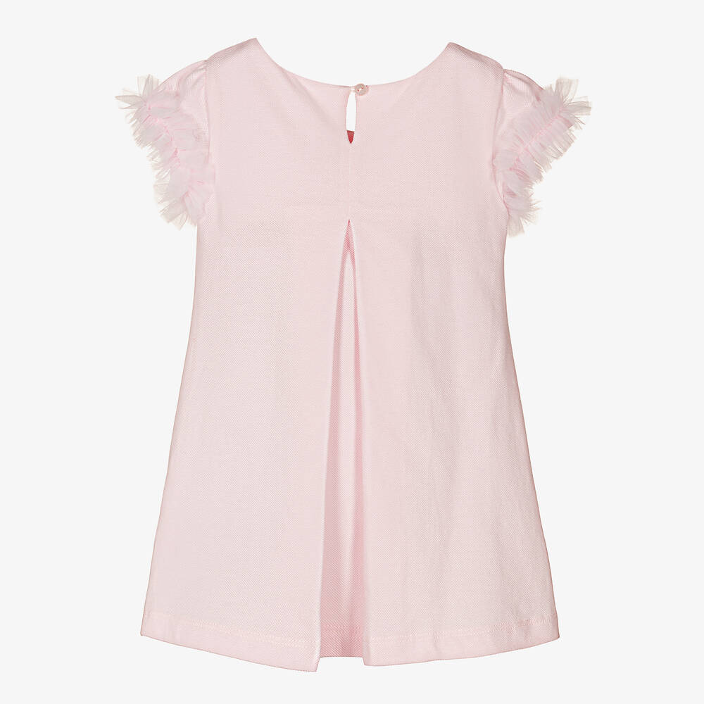 Lapin House-Розовое платье из хлопкового пике с цветами | Childrensalon Outlet