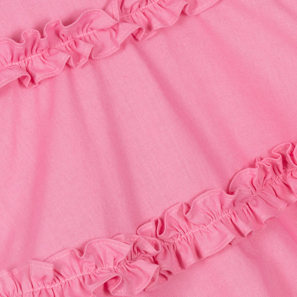Lapin House-Girls Pink Cotton Ruffle Dress | Childrensalon Outlet