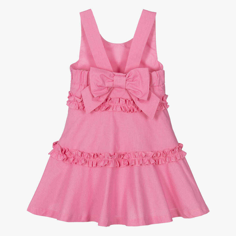 Lapin House-Girls Pink Cotton Ruffle Dress | Childrensalon Outlet