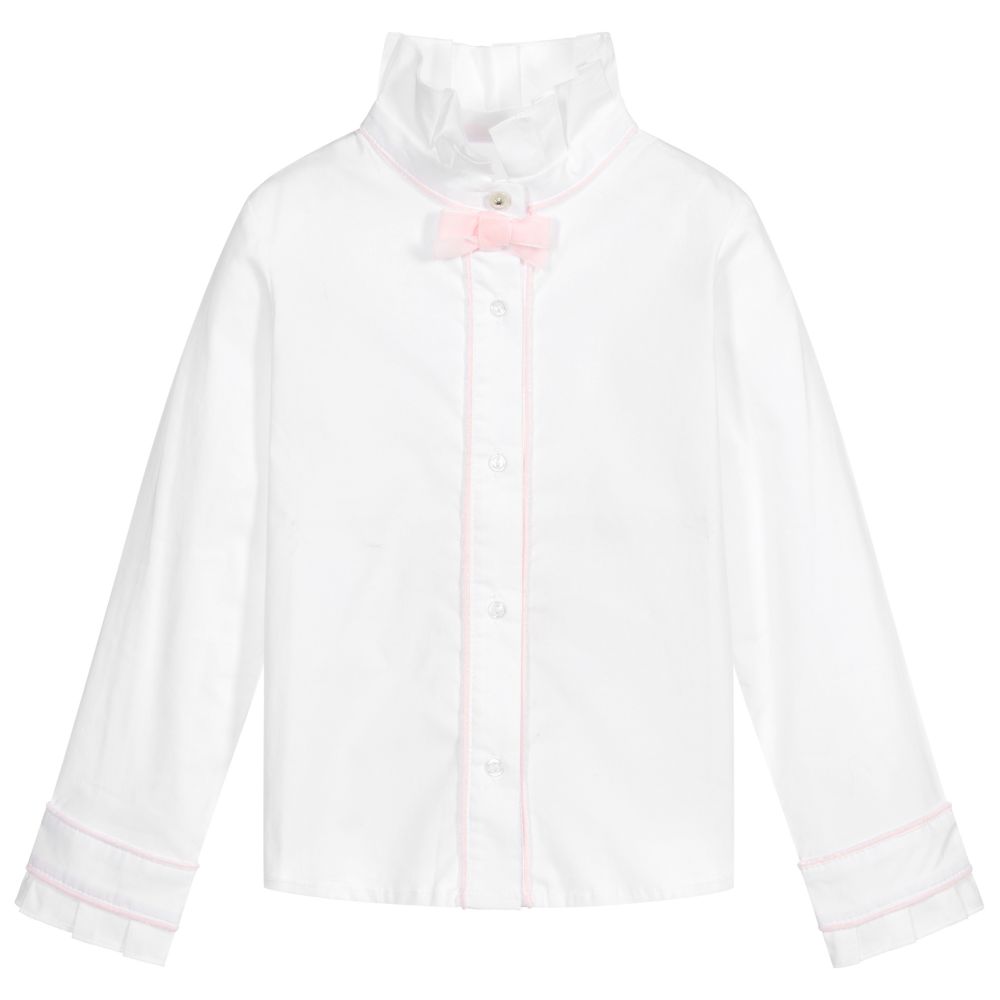 Lapin House-Girls Pink Cotton Shirt | Childrensalon Outlet
