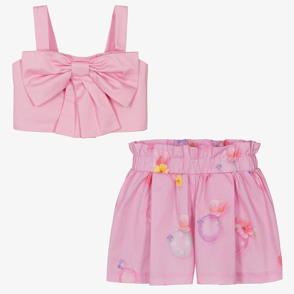 Lapin House-Розовый топ и шорты из хлопка для девочек | Childrensalon Outlet