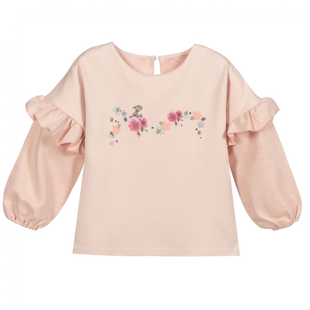 Lapin House - Girls Pink Cotton Top | Childrensalon