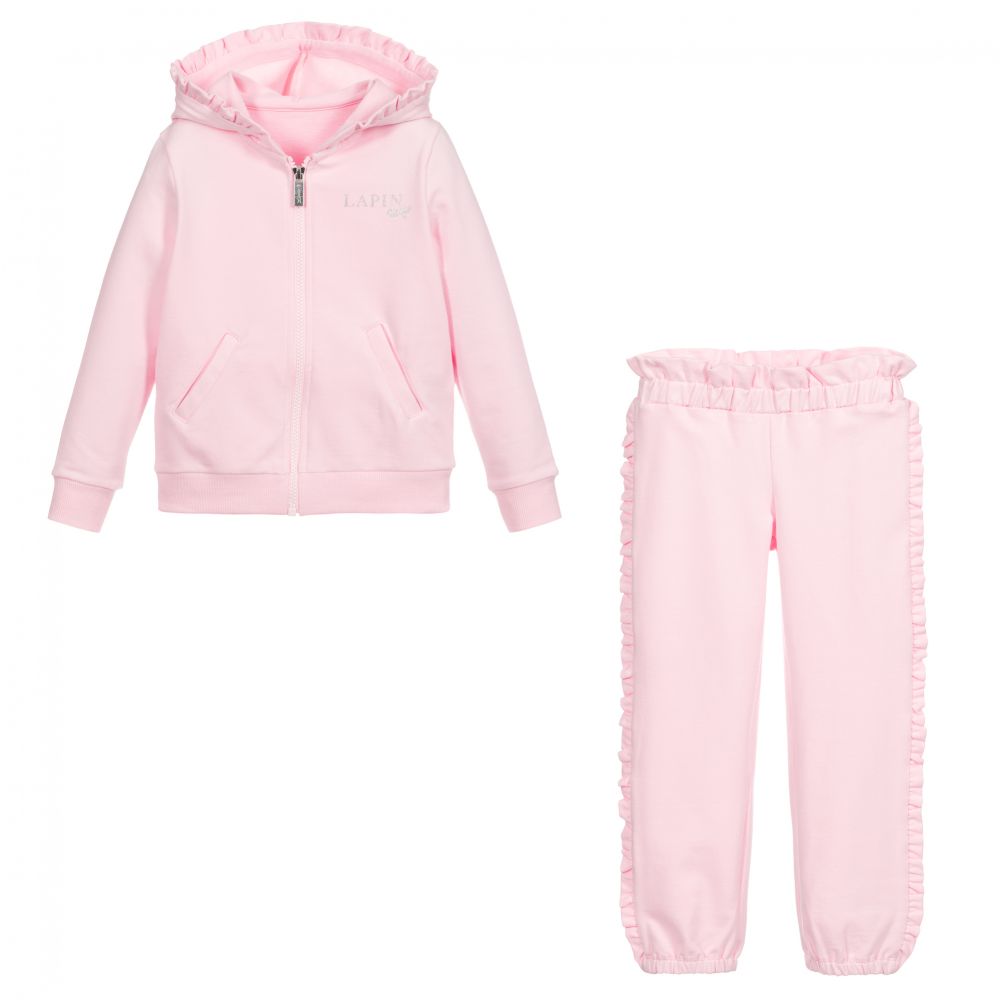 Lapin House-تراكسوت قطن جيرسي لون زهري للبنات | Childrensalon Outlet