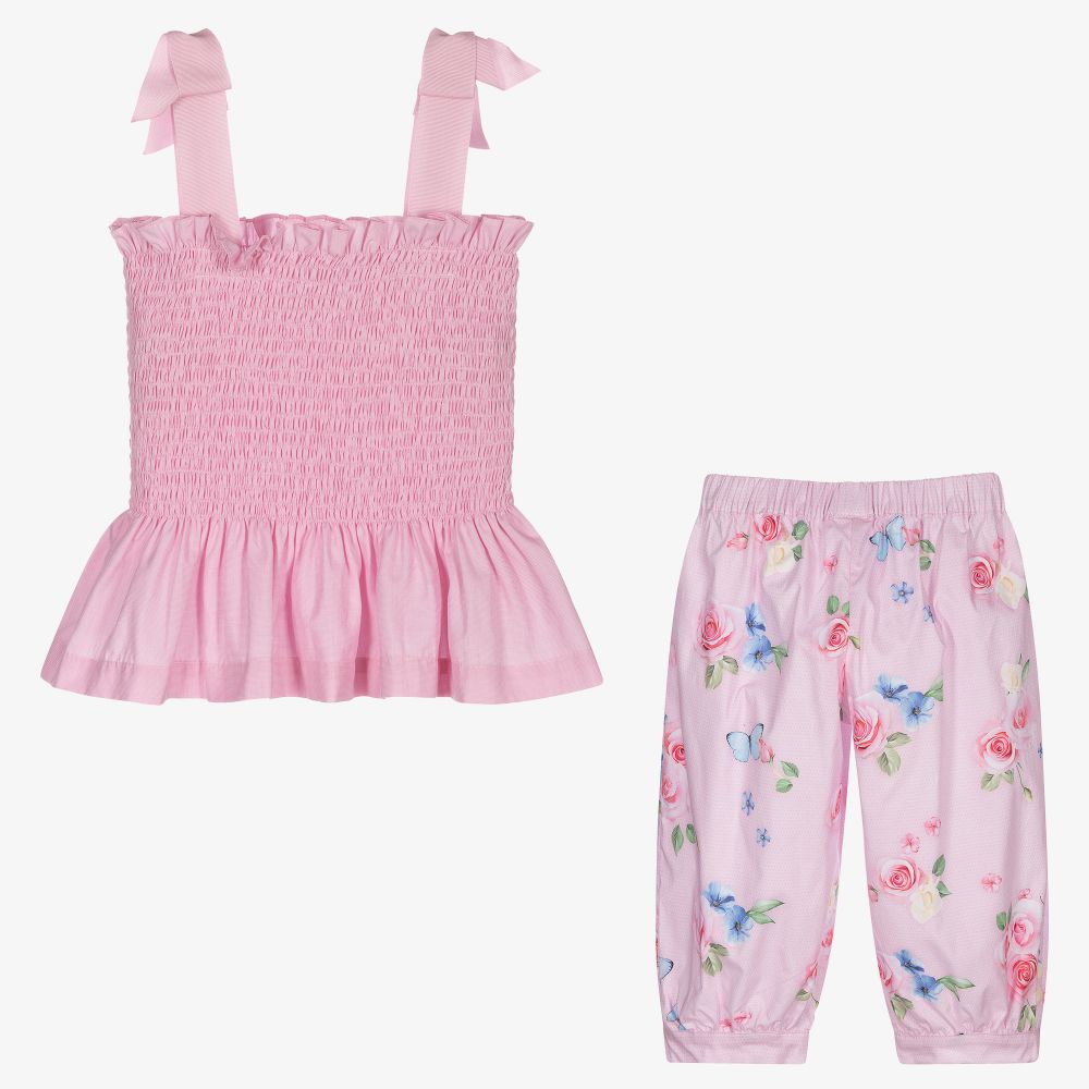 Lapin House-Розовый топ и брюки из хлопка для девочек | Childrensalon Outlet
