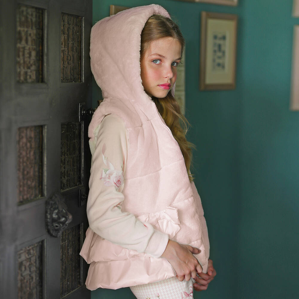 لابين هاوس-جيليه فرو صناعي لون زهري للبنات | Childrensalon Outlet