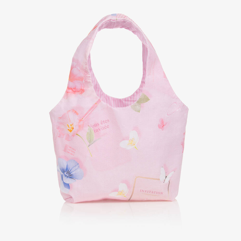 لابين هاوس-حقيبة قطن بوبلين لون زهري للبنات (26 سم) | Childrensalon Outlet