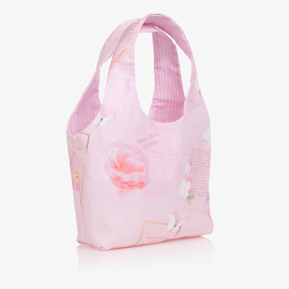 لابين هاوس-حقيبة قطن بوبلين لون زهري للبنات (26 سم) | Childrensalon Outlet