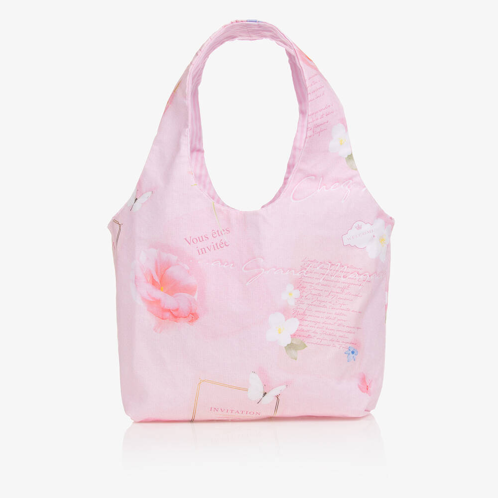 Lapin House - Sac rose à fleurs fille (26 cm) | Childrensalon