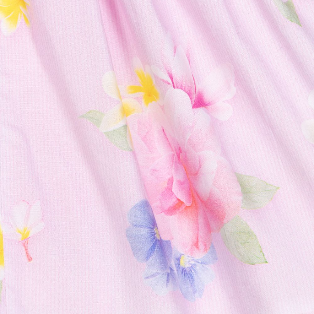 Lapin House-Girls Pink Floral Cotton Dress | Childrensalon Outlet