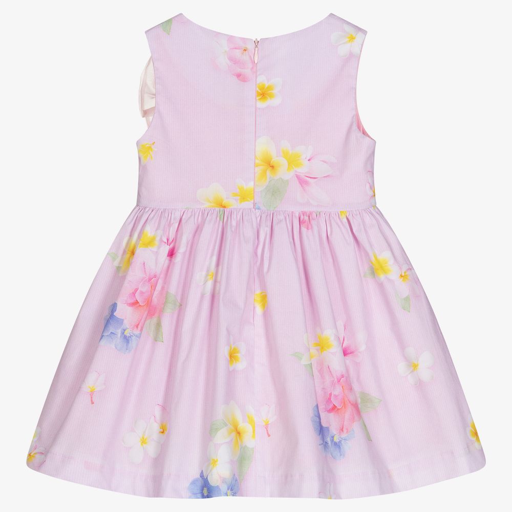 Lapin House-Girls Pink Floral Cotton Dress | Childrensalon Outlet