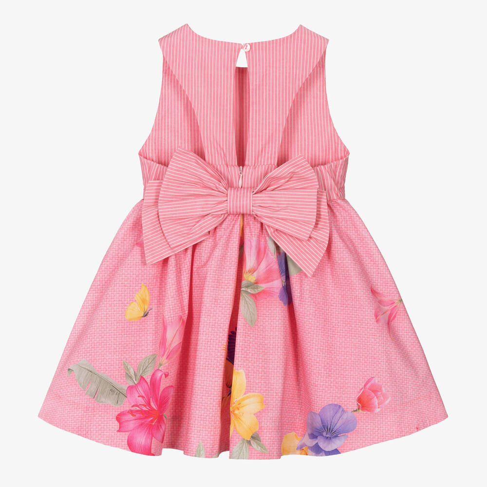 Lapin House-Girls Pink Floral Cotton Dress | Childrensalon Outlet