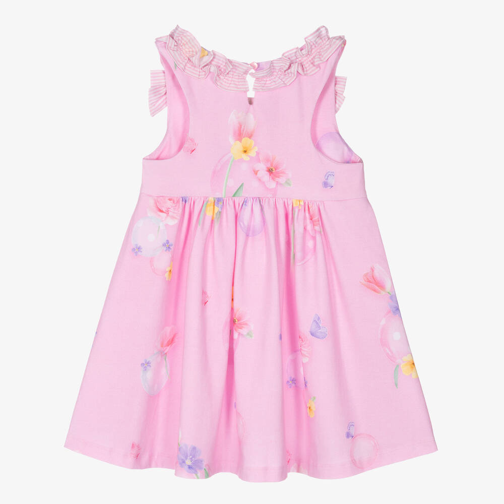 Lapin House-Girls Pink Floral Cotton Dress | Childrensalon Outlet