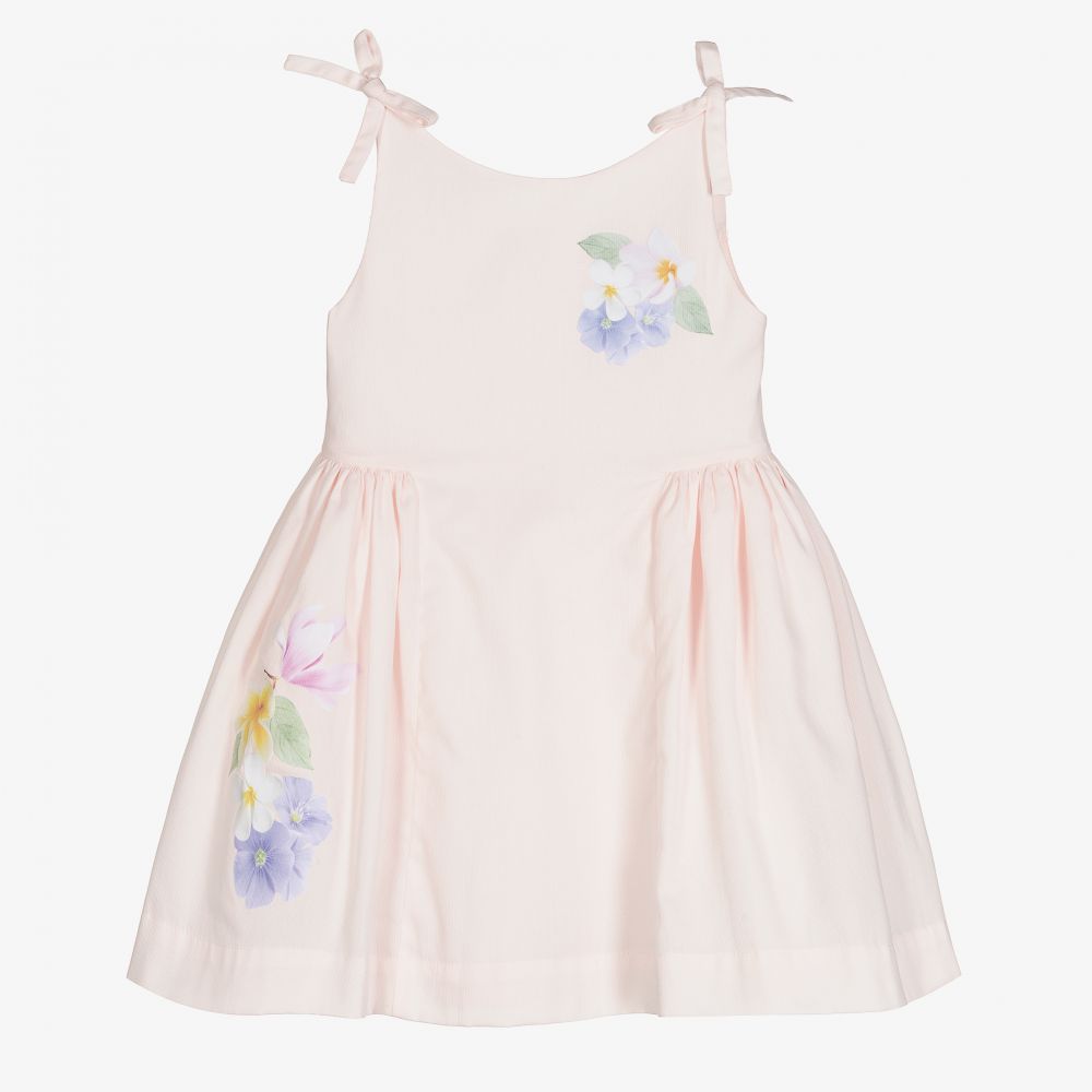 Lapin House - Розовое платье с цветами для девочек | Childrensalon