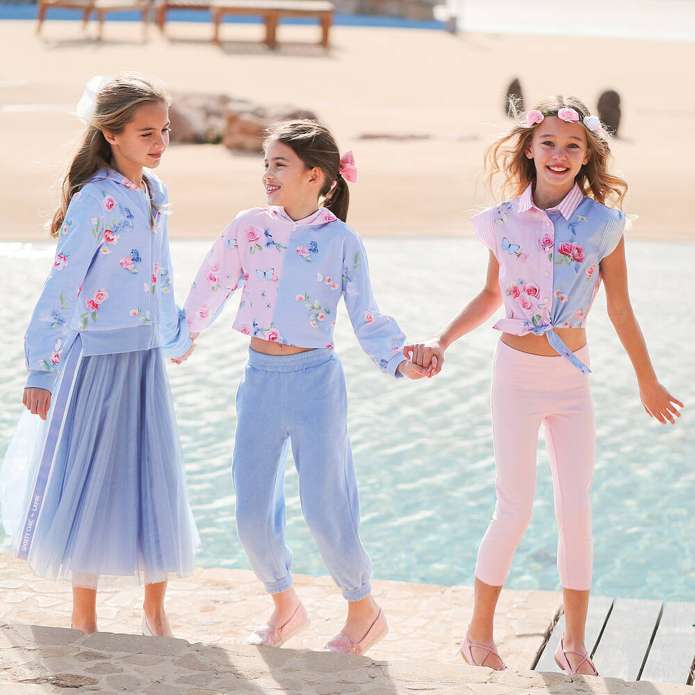 Lapin House-Розовый топ с цветами и легинсы для девочек | Childrensalon Outlet