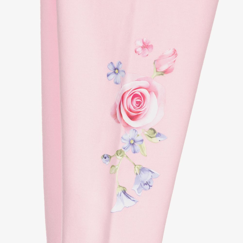 Lapin House-Розовый топ с цветами и легинсы для девочек | Childrensalon Outlet