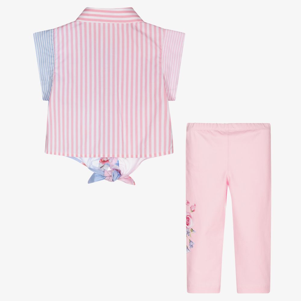 Lapin House-Розовый топ с цветами и легинсы для девочек | Childrensalon Outlet