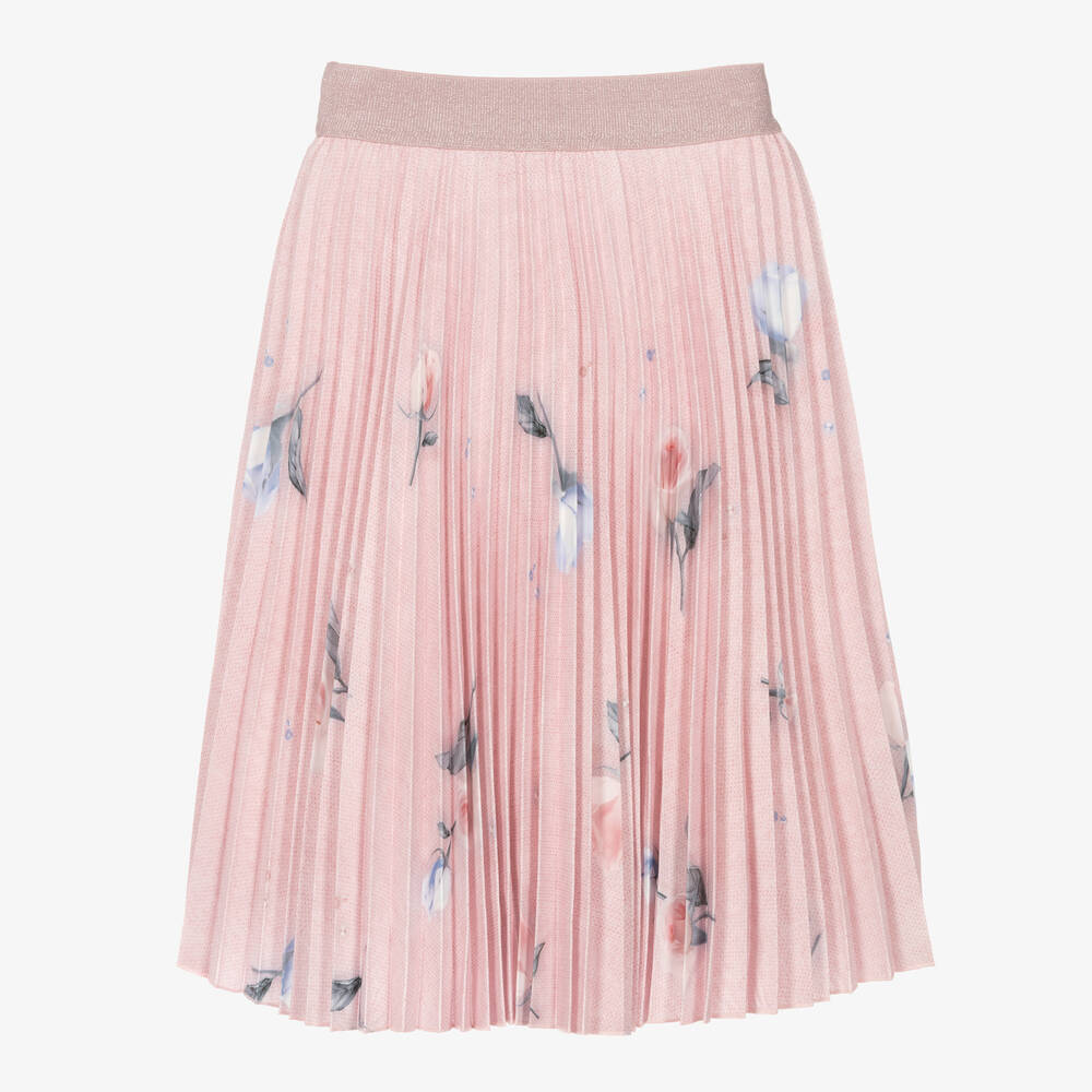 Lapin House-Girls Pink Floral Pleated Skirt | Childrensalon Outlet