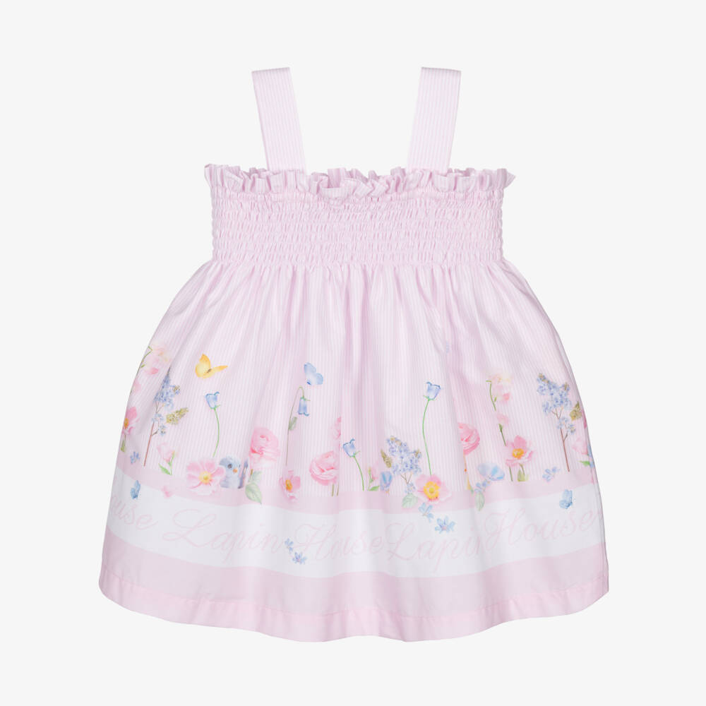 Lapin House-Платье с розовыми цветами и сборками для девочек | Childrensalon Outlet