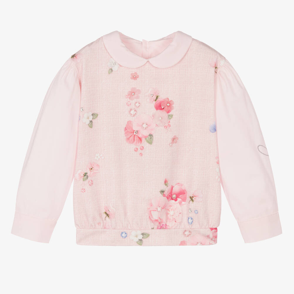 Lapin House - Girls Pink Floral Top | Childrensalon