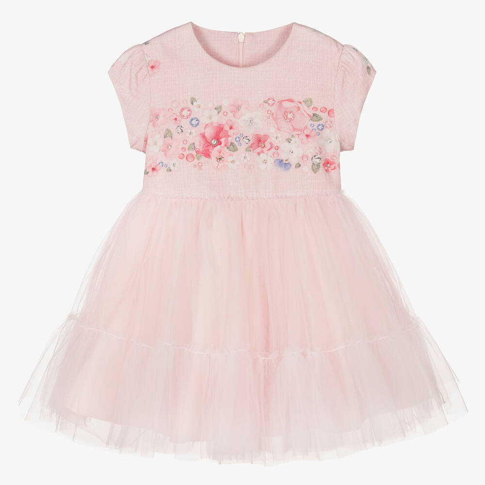 Lapin House - Robe rose à fleurs tulle Fille | Childrensalon