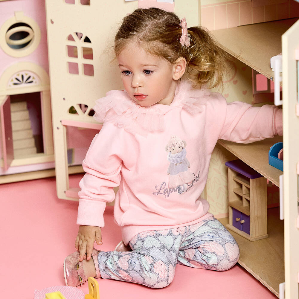Lapin House-Розовая худи и серые легинсы из хлопка | Childrensalon Outlet