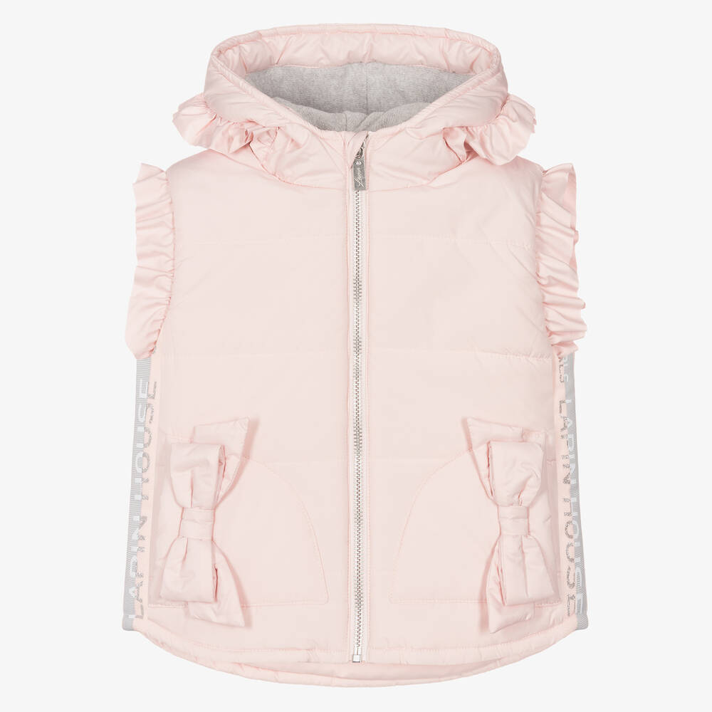 Lapin House - Girls Pink Hooded Gilet | Childrensalon