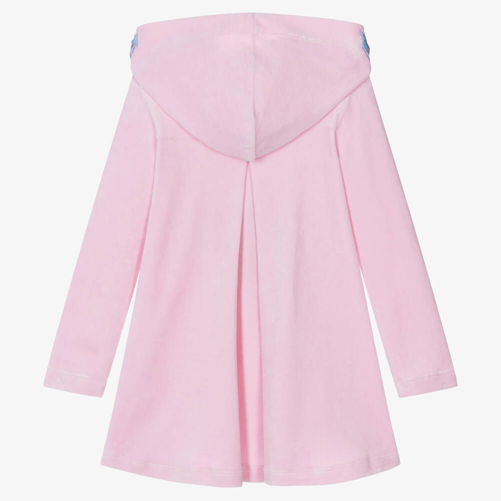 Lapin House-Girls Pink Hooded Velour Bag Dress | Childrensalon Outlet