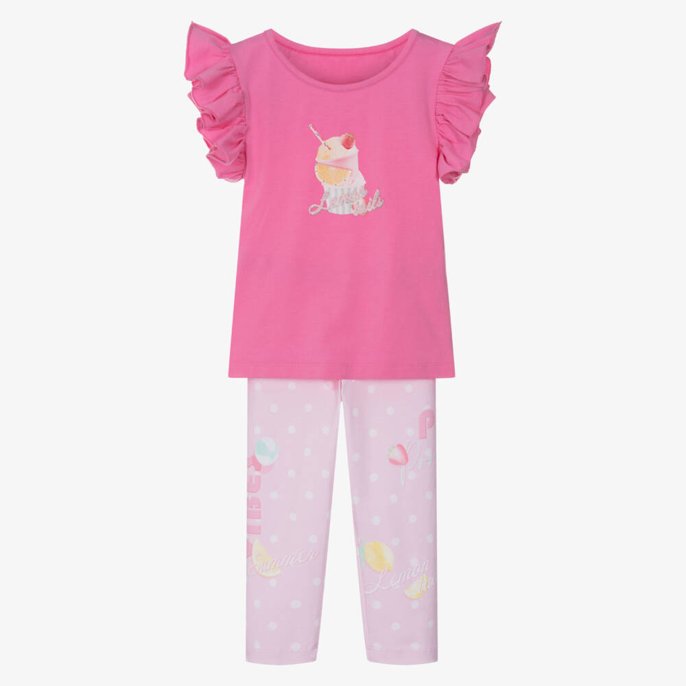 Lapin House-Girls Pink Ice Cream Leggings Ensemble | Childrensalon Outlet
