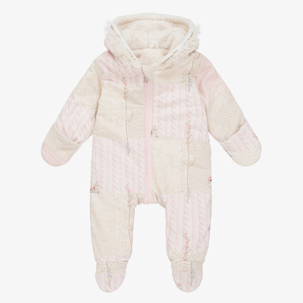 Lapin House - Combi-pilote rose et ivoire Fille | Childrensalon