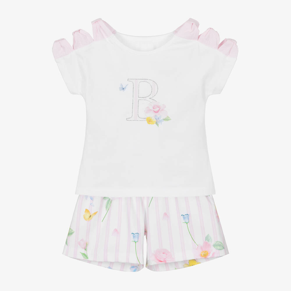 Lapin House-Girls Pink & Ivory Floral Ensemble | Childrensalon Outlet
