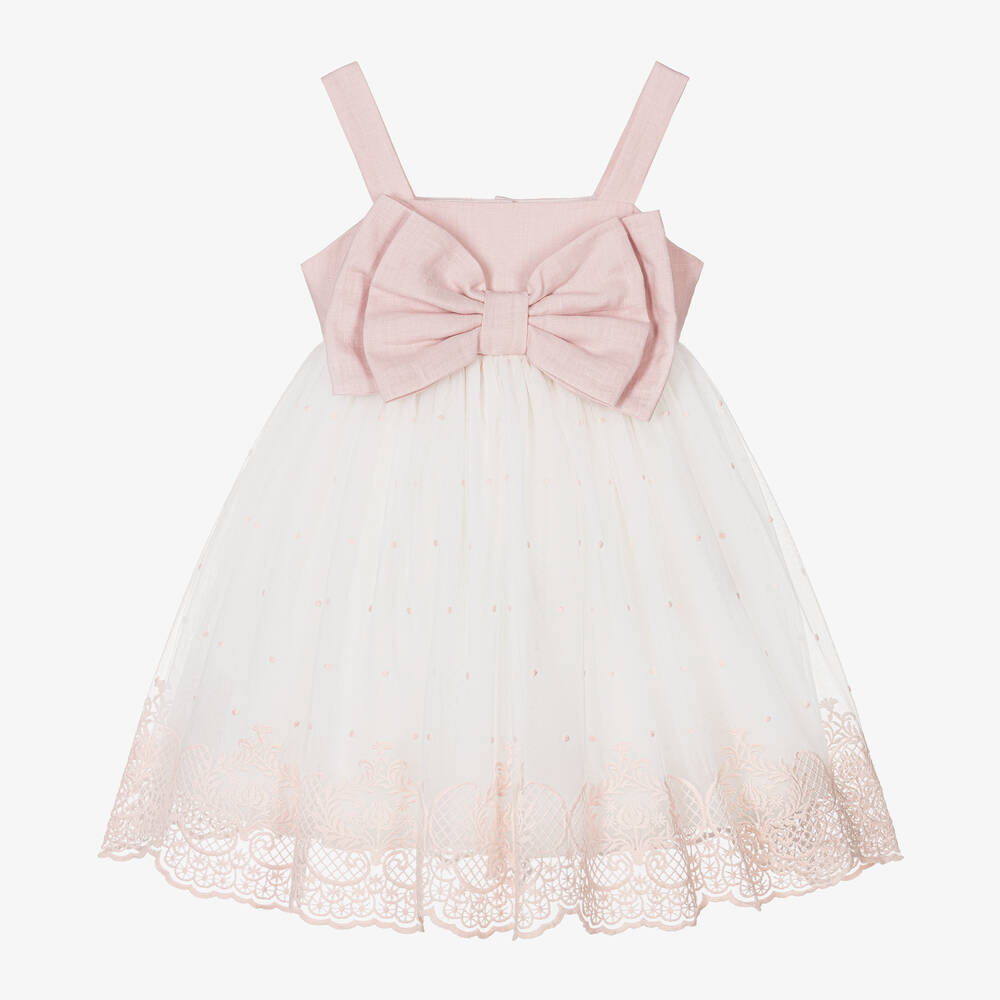 Lapin House-Girls Pink & Ivory Tulle Dress | Childrensalon Outlet