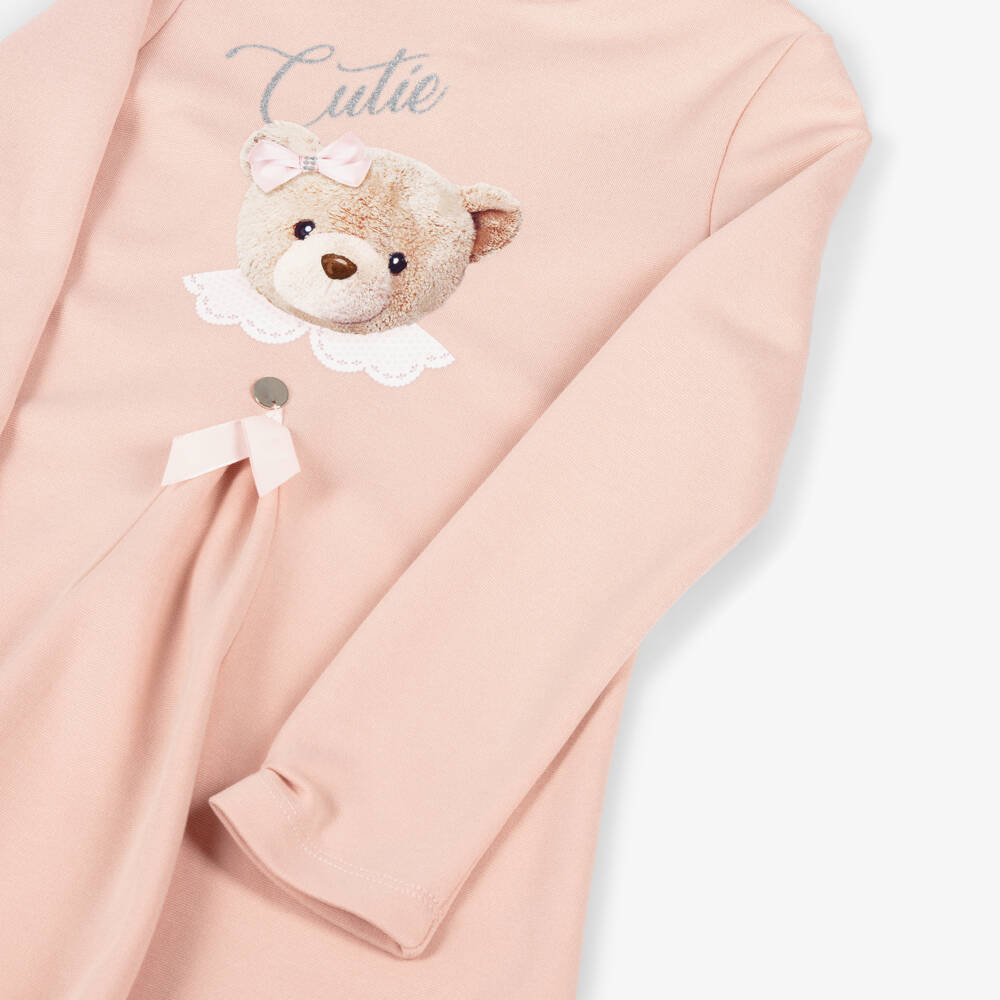 Lapin House-Girls Pink Jersey Teddy Bear Dress | Childrensalon Outlet