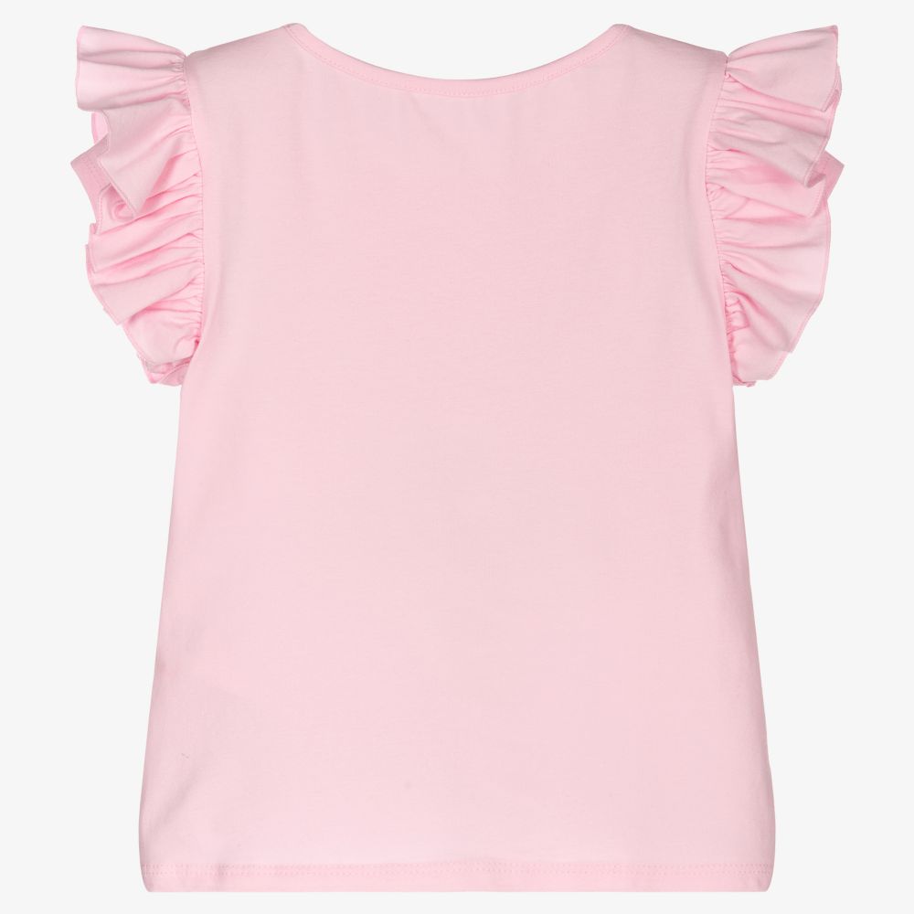 Lapin House-تيشيرت قطن جيرسي لون زهري للبنات | Childrensalon Outlet