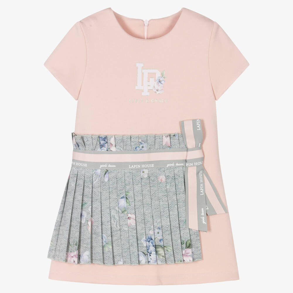 Lapin House - Розовое трикотажное платье для девочек | Childrensalon