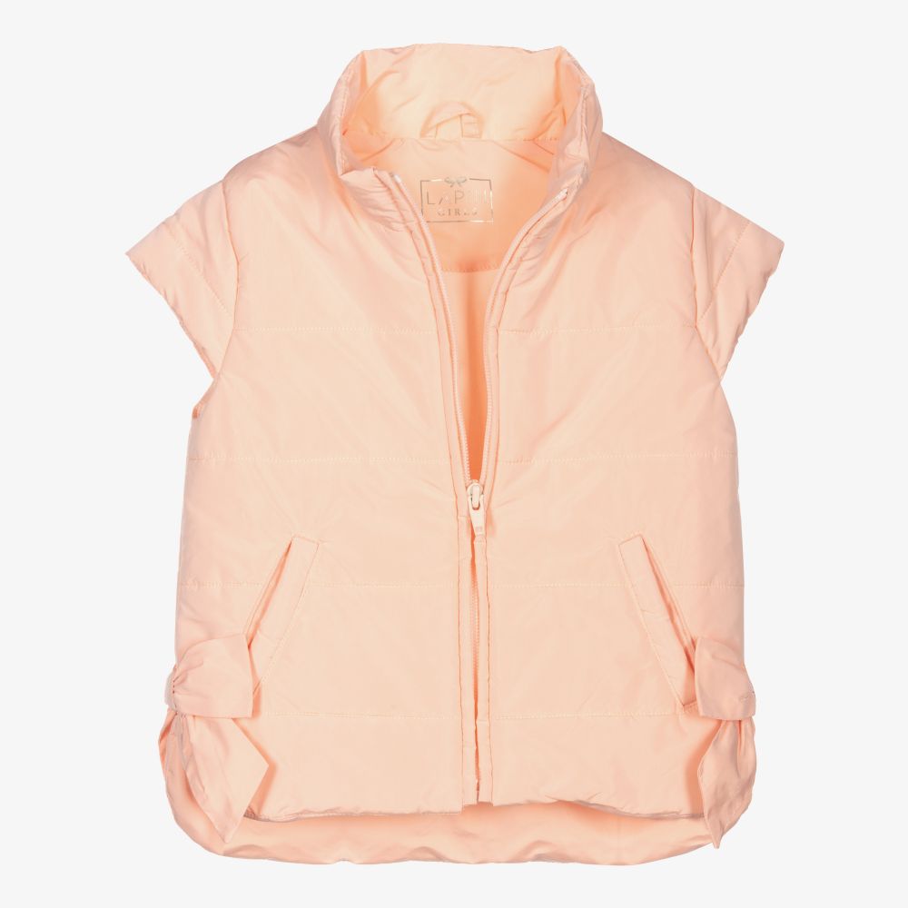 Lapin House-Girls Pink Padded Gilet Jacket | Childrensalon Outlet
