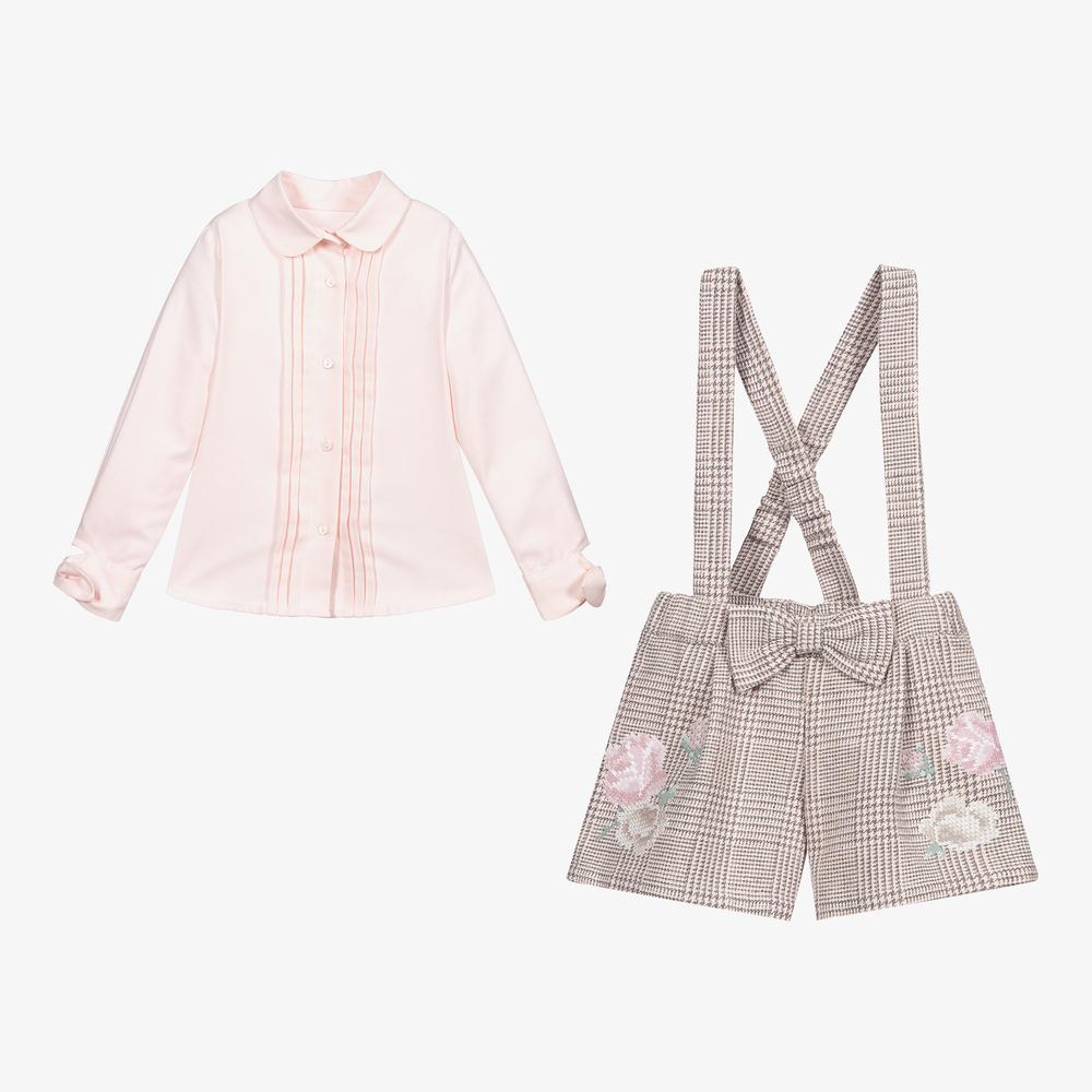 Lapin House-Girls Pink Shirt & Shorts Set | Childrensalon Outlet