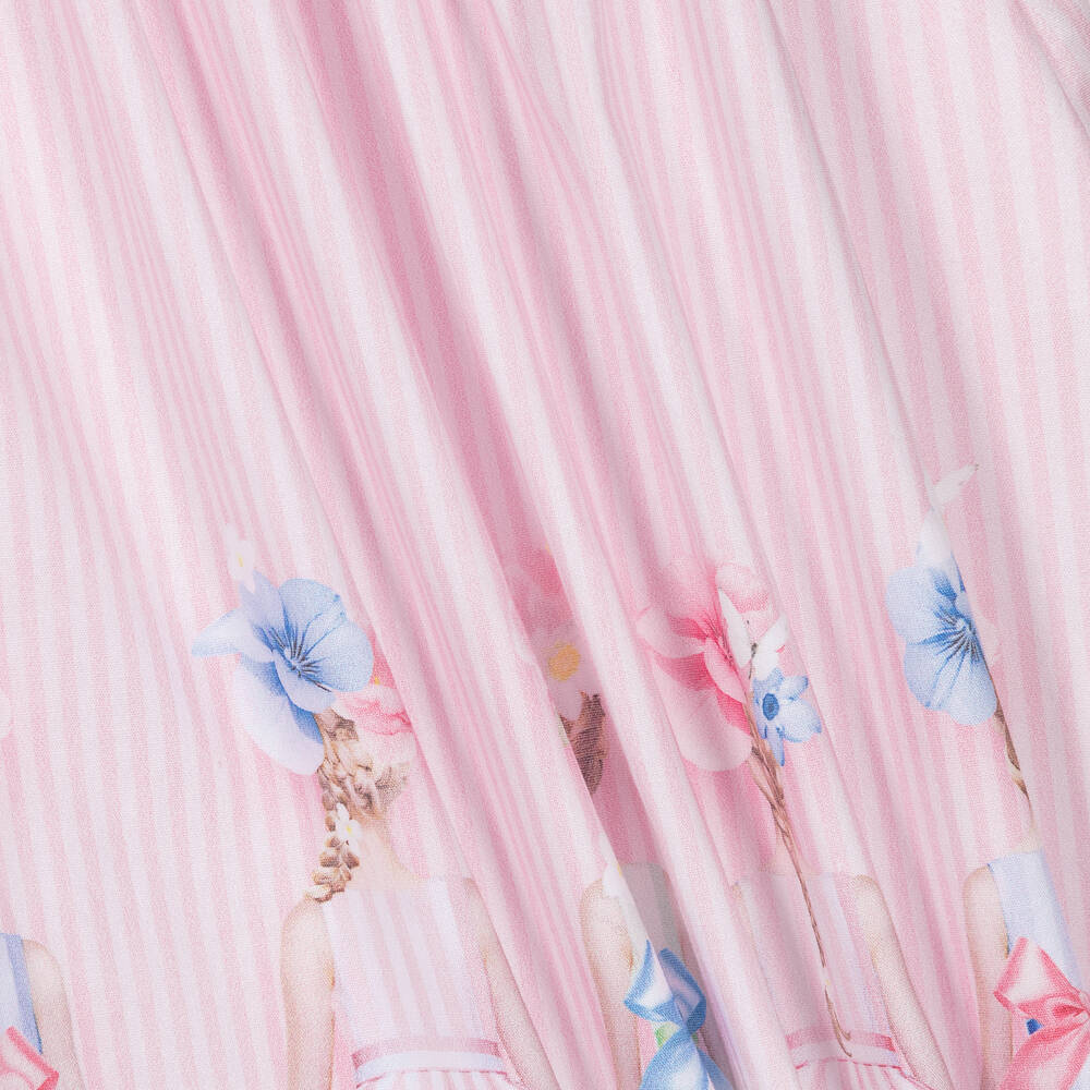 Lapin House-Girls Pink Striped Cotton Dress | Childrensalon Outlet
