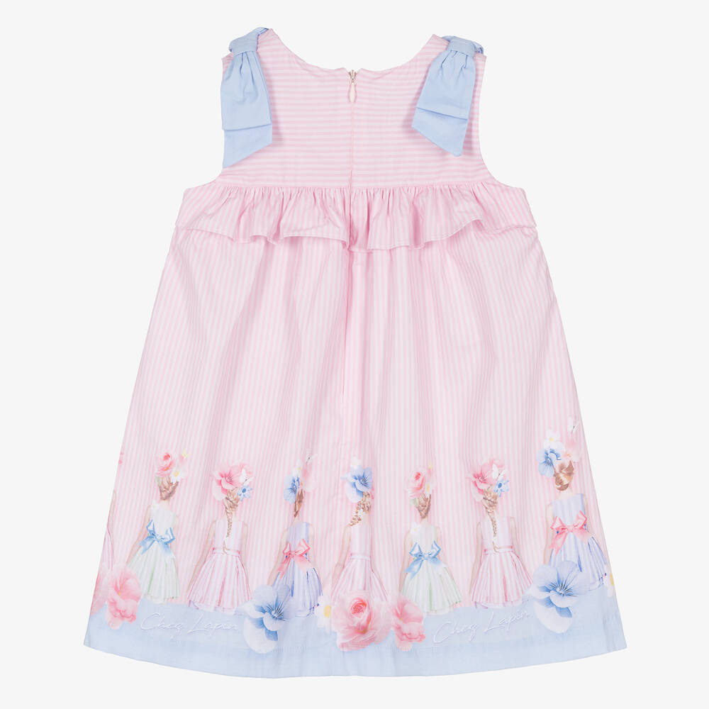 Lapin House-Girls Pink Striped Cotton Dress | Childrensalon Outlet