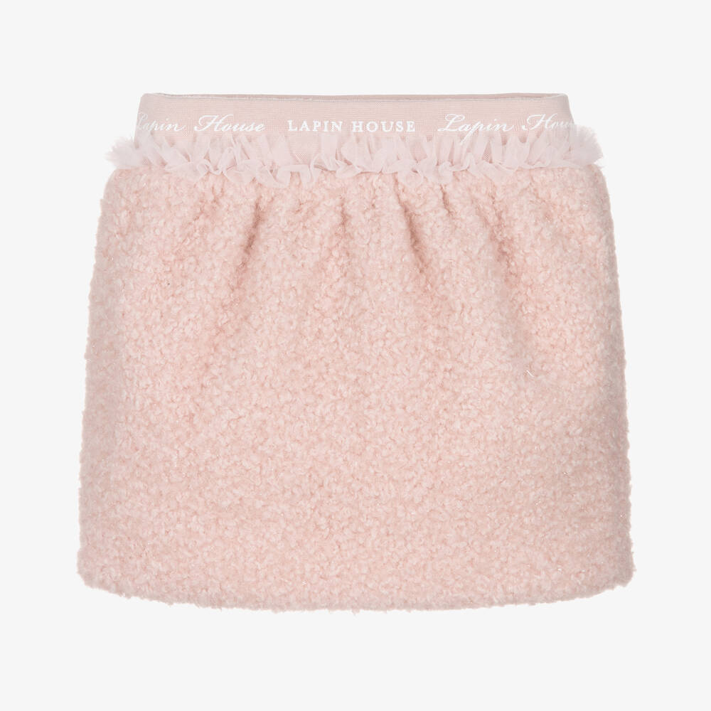 Lapin House-Girls Pink Teddy Fleece Skirt | Childrensalon Outlet