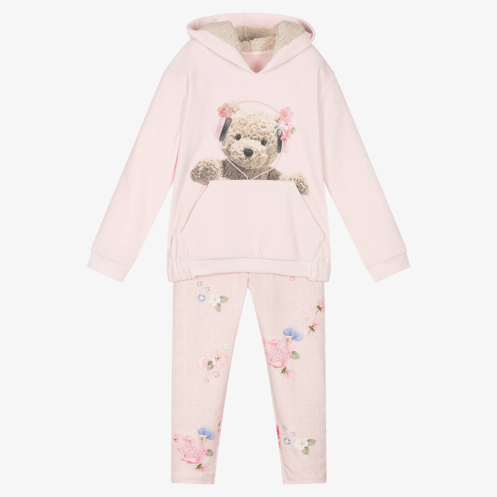 Lapin House-Розовый топ с медвежонком и легинсы | Childrensalon Outlet