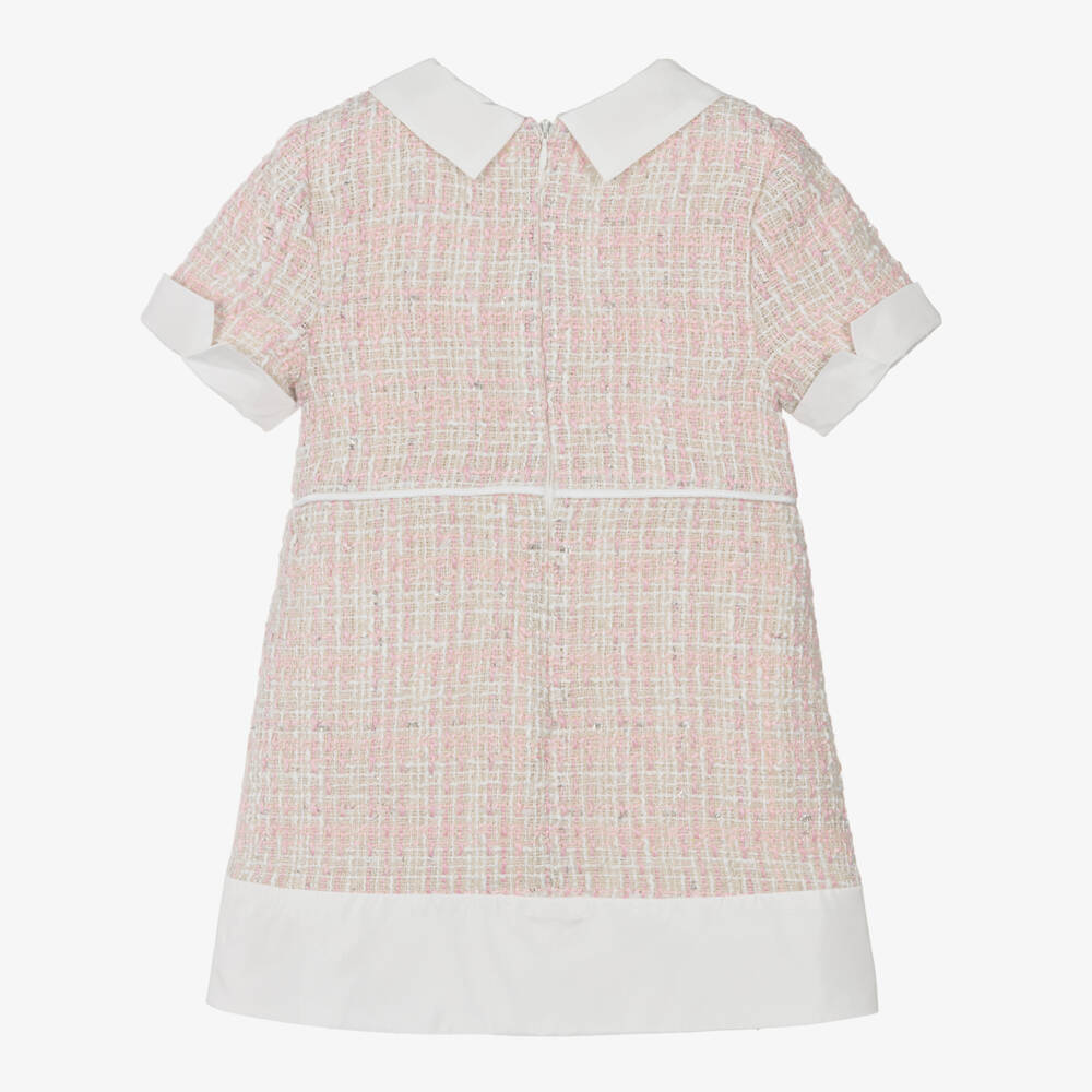 Lapin House-Girls Pink Tweed Dress with Collar | Childrensalon Outlet